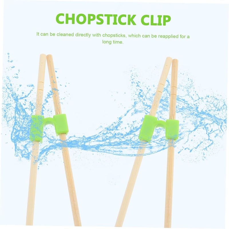 Light Green Chopstick Training Helpers 5pcs Non Slip Reusable Kitchen Utensils - Image 4